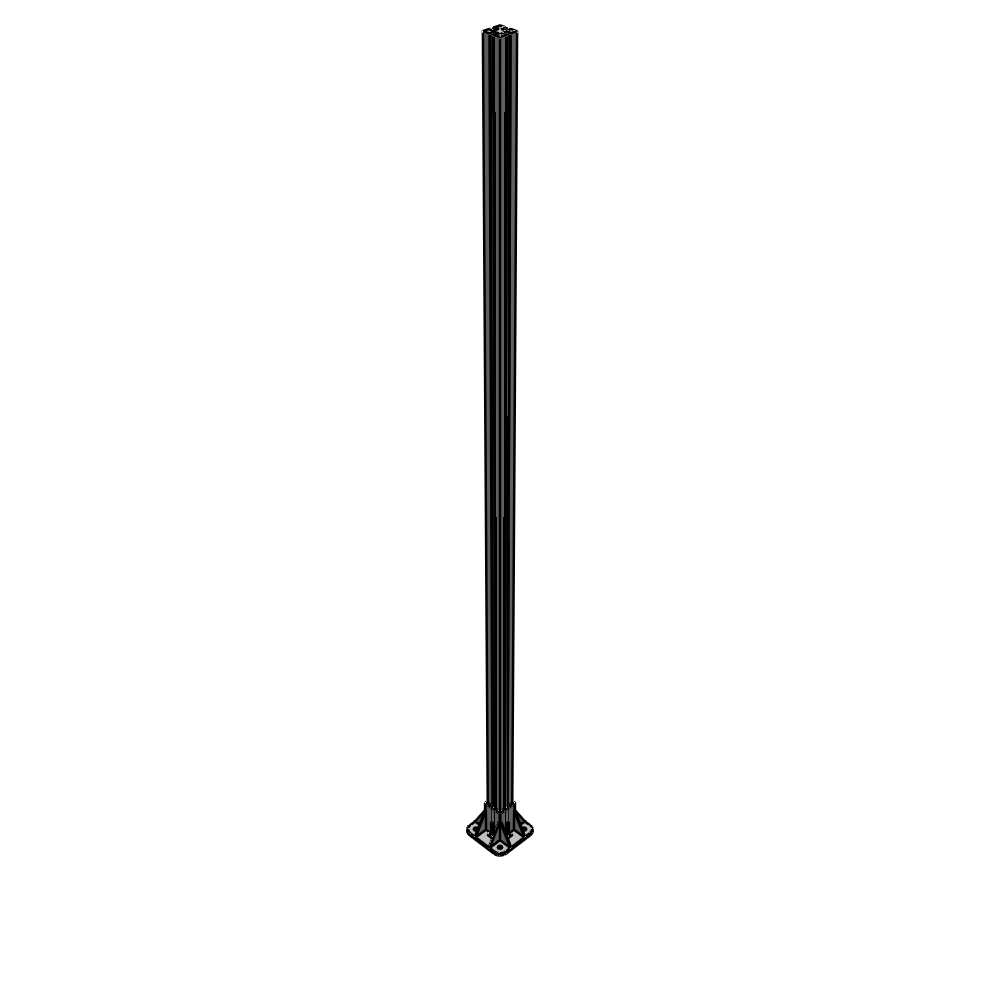 K1-2135-ZFA VERTICAL POST-4 SIDED FOOT, YELLOW INSERT, NO END CAP 45 MM X 45 MM X 2135 MM TALL, FULLY ASSEMBLED