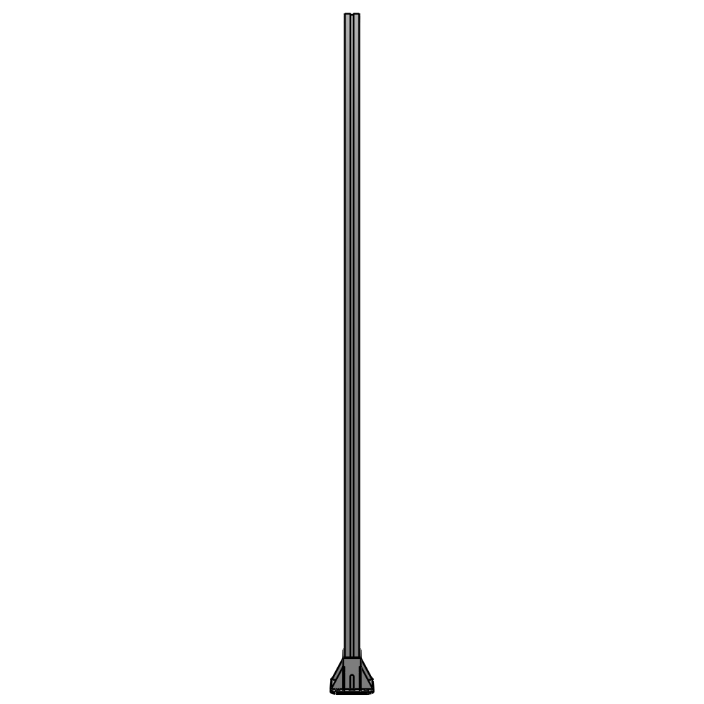 K2-2135-ZFA VERTICAL POST-4 SIDED FOOT, YELLOW INSERT, NO END CAP 45 MM X 90 MM X 2135 MM TALL, FULLY ASSEMBLED