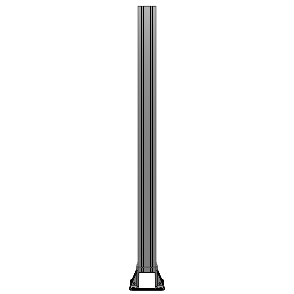 K3-1400-ZFA VERTICAL POST-4 SIDED FOOT, YELLOW INSERT, NO END CAP 90 MM X 90 MM X 1400 MM TALL, FULLY ASSEMBLED
