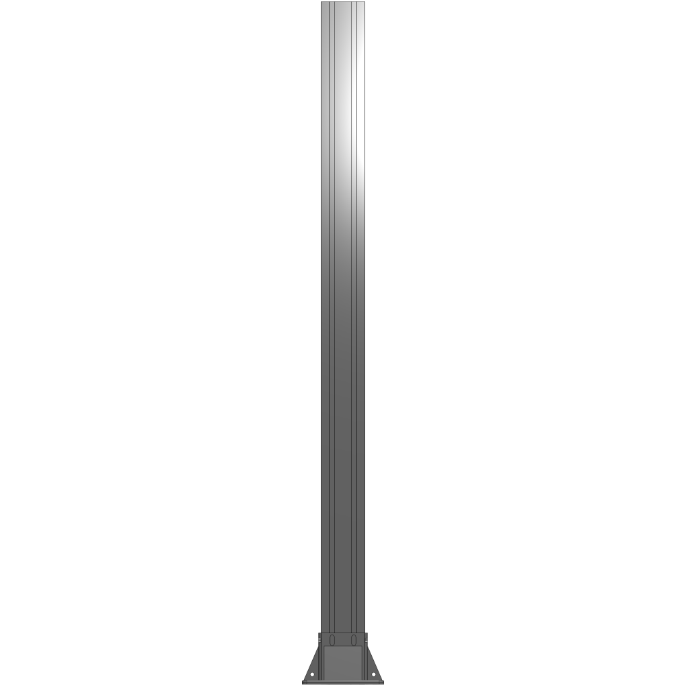 K3-1400-ZFA VERTICAL POST-4 SIDED FOOT, YELLOW INSERT, NO END CAP 90 MM X 90 MM X 1400 MM TALL, FULLY ASSEMBLED