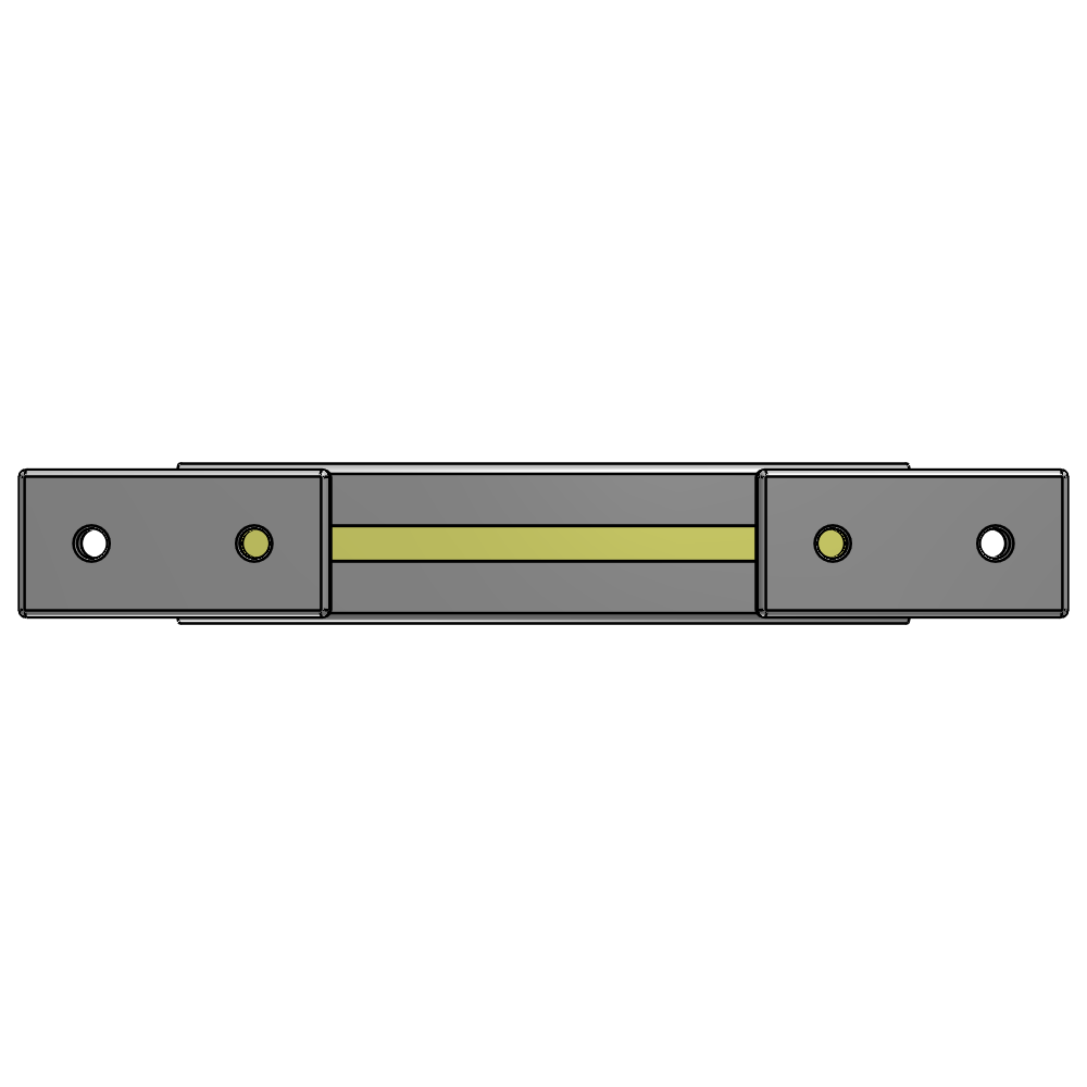 L1-0205-YTA 205MM LONG HALF STRAP, MOUNTS HORIZONTAL ON 300MM WIDE SINGLE WALL SECTIONS