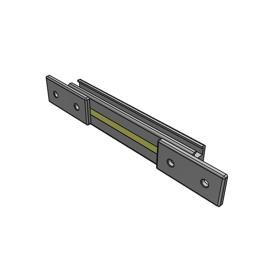 L1-0205-YTA 205MM LONG HALF STRAP, MOUNTS HORIZONTAL ON 300MM WIDE SINGLE WALL SECTIONS