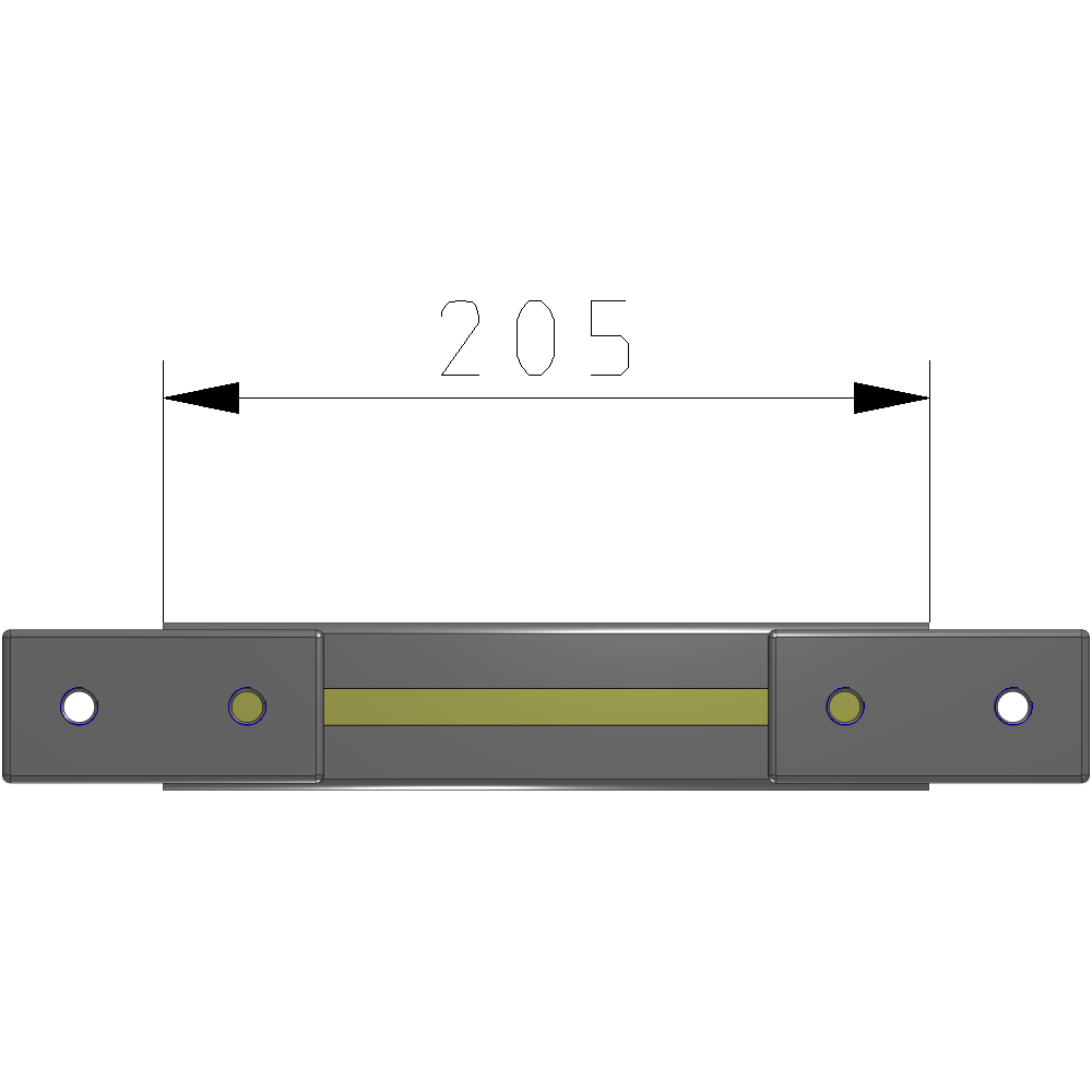 L1-0205-YTA 205MM LONG HALF STRAP, MOUNTS HORIZONTAL ON 300MM WIDE SINGLE WALL SECTIONS