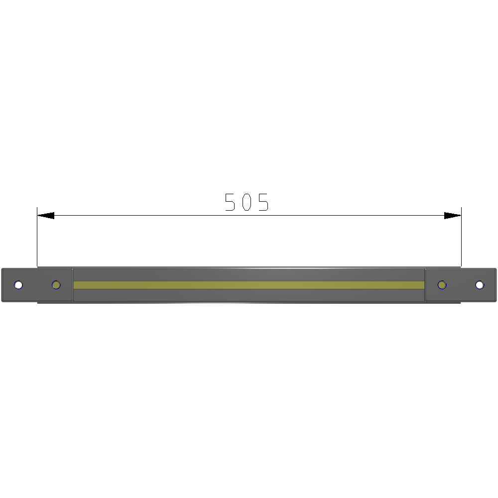 L1-0505-YTA 505MM LONG HALF STRAP, MOUNTS HORIZONTAL ON 600MM WIDE SINGLE WALL SECTIONS