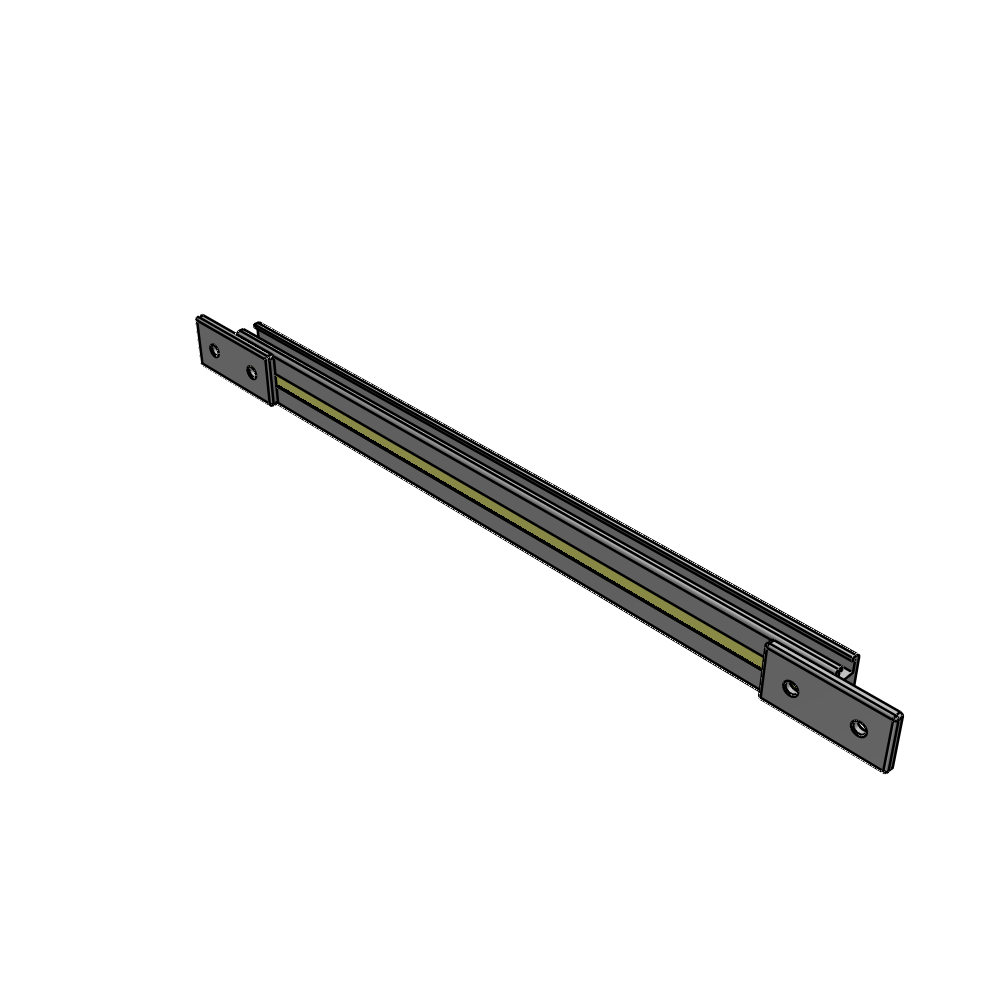 L1-0528-YTA 528MM LONG HALF STRAP, MOUNTS HORIZONTAL ON 1200MM WIDE DOUBLE WALL SECTIONS