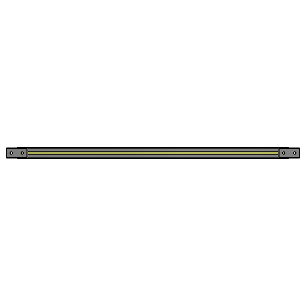 L1-1105-YTA 1105MM LONG HALF STRAP, MOUNTS HORIZONTAL ON 1200MM WIDE SINGLE WALL SECTIONS