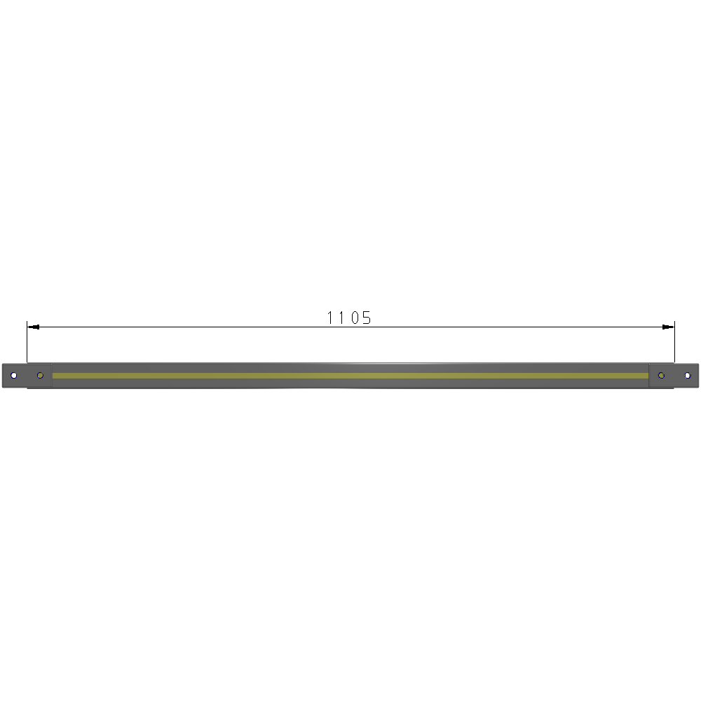 L1-1105-YTA 1105MM LONG HALF STRAP, MOUNTS HORIZONTAL ON 1200MM WIDE SINGLE WALL SECTIONS
