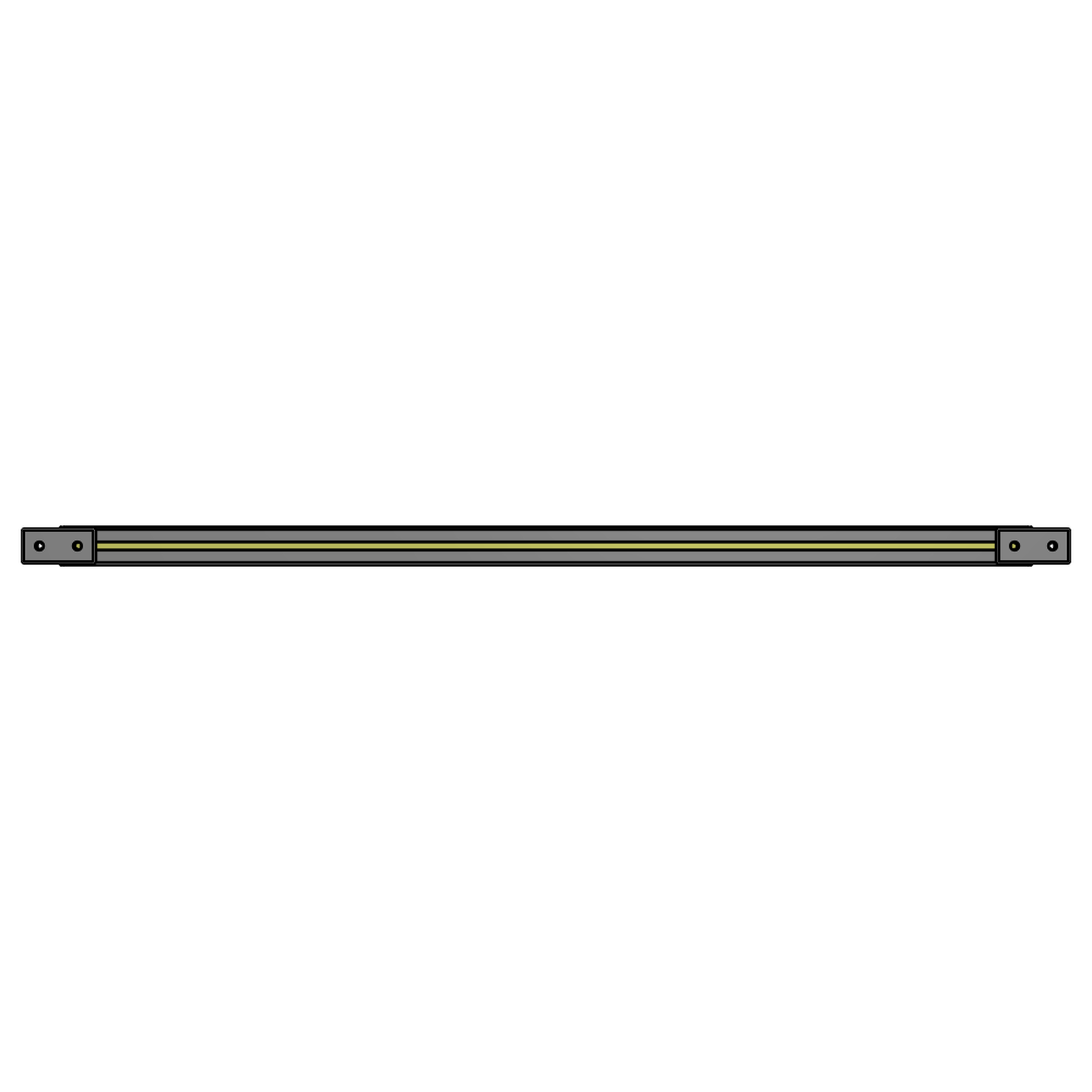 L1-1155-YTA 1155MM LONG HALF STRAP, MOUNTS VERTICALLY ON 1400MM TALL GUARD SECTIONS