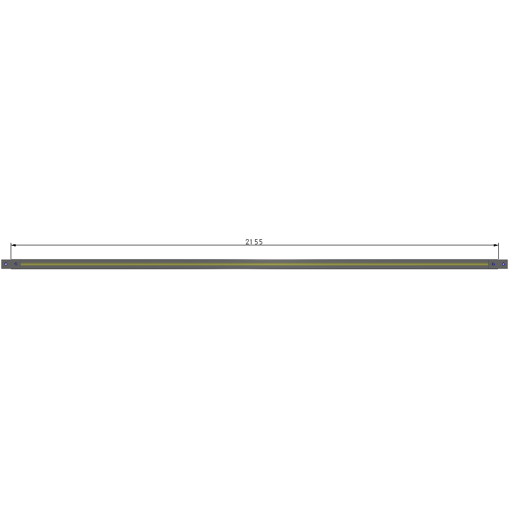 L1-2155-YTA 2155MM LONG HALF STRAP, MOUNTS VERTICALLY ON 2400MM TALL GUARD SECTIONS