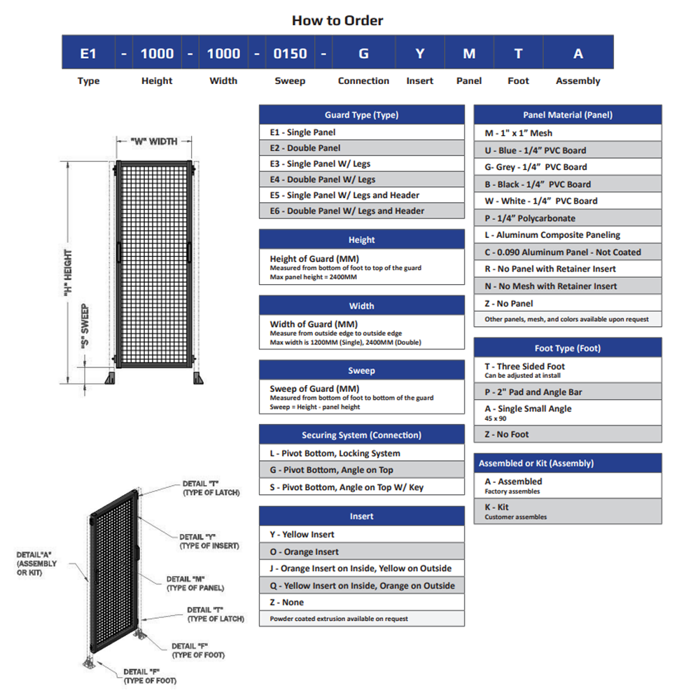 E3-2135-0450-0150-GYMTA SINGLE REMOVABLE PANEL WITH LEGS 2135MM X 450MM 1" MESH, FULLY ASSEMBLED