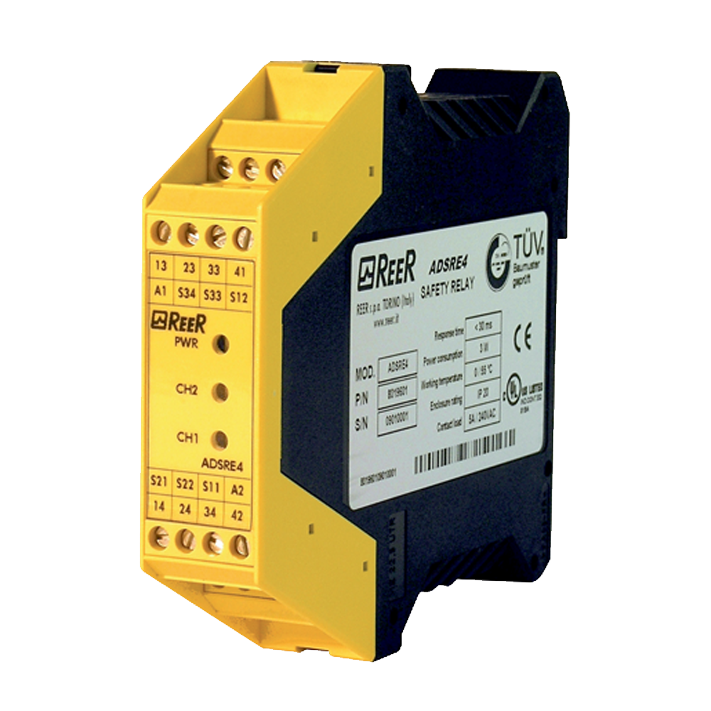 1330913 REER SAFETY INTERFACE, E-STOPS/SAFETY SWITCHES, A/M RESTART, CAT 4(3 NO + 1 NC CONTACTS)(AD SRE4)