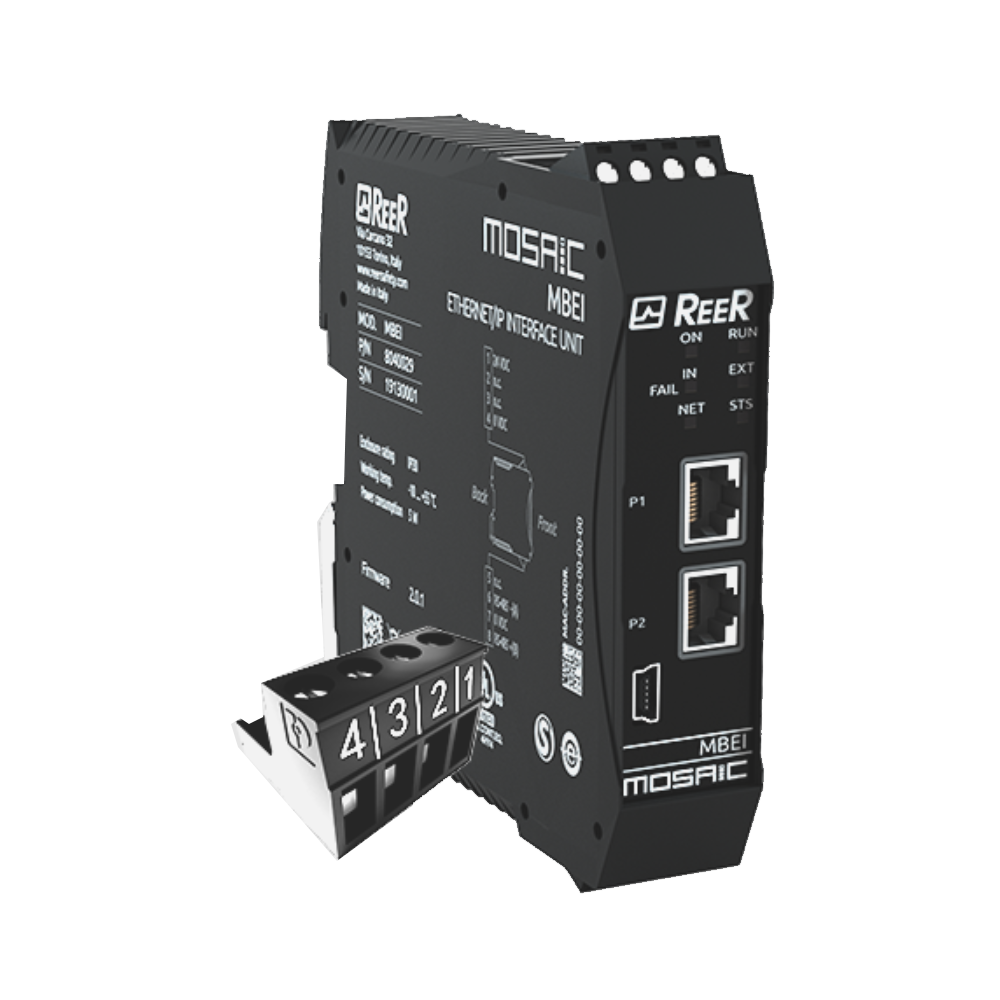 1100054 REER FIELDBUS COMMUNICATION EXPANSION UNIT, ETHERNET IP, SCREW TERMINAL BLOCKS, HEIGHT 36MM(MBEI)