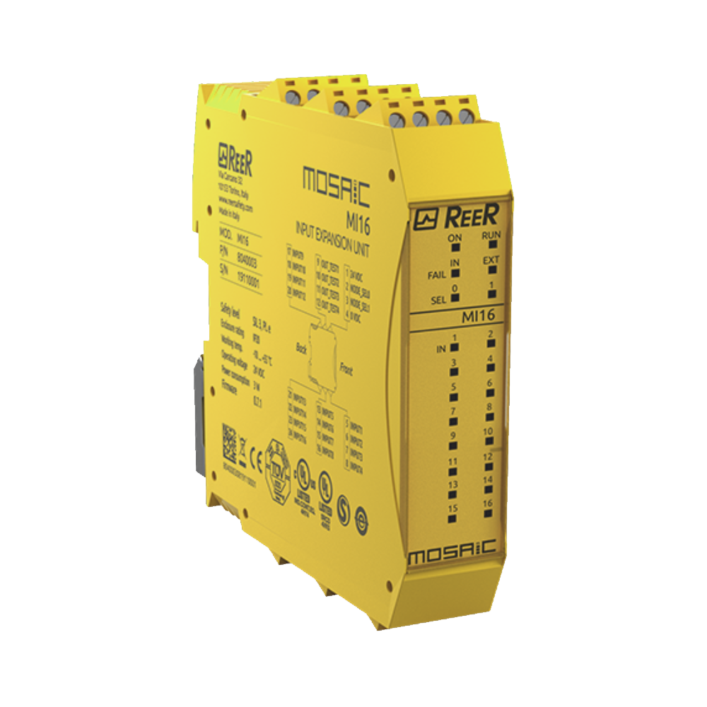 1100021 REER DIGITAL INPUTS EXPANSION UNIT, 16 INPUTS, SCREW TERMINAL BLOCKS, HEIGHT 36MM(MI16)