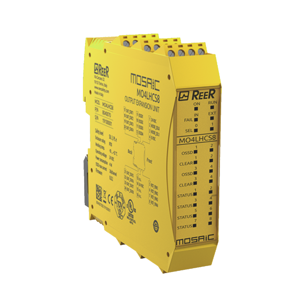 1100032 REER OUTPUTS EXPANSION, 4 SINGLE OSSD(SIL 3)HIGH CURRENT(2A PER CHANNEL) SCREW TERM BLOCK(MO4LHCS8)