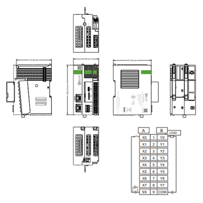 LOGIC X1-016P301 ELCO PROG LOGIC CONT X1 SERIES, RJ45 ETHERNET, SUPPORT MODBUSTCP, OPCUA, SOCKET COM, ETHERCAT MASTER, RS-232+RS-485, 8DI +8DO (PNP)