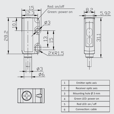OS22-AKS120DP6-0.3-Q12 ELCO PHOTOELECT SENSOR, OS22-SERIES, DIFF W/ BGS, POINT LIGHT, OR:10-120MM, PNP, DO, -10TO50 DEG C, SW FRQ:200HZ, 0.3 M CABLE+M12 4-PIN