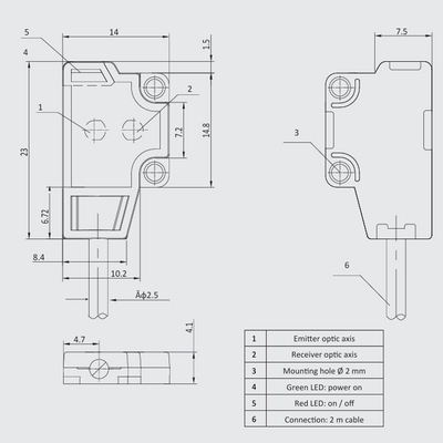 OS4-AK15LN6-0.3-Q8.3 ELCO PHOTOELECT SENSOR, OS4-SERIES, DIFF FIXED BGS, RED BEAM, OR:4-15MM, NPN, LO, -10TO55 DEG C, SW FRQ:800HZ, 0.3 M CABLE+M8 3-PIN