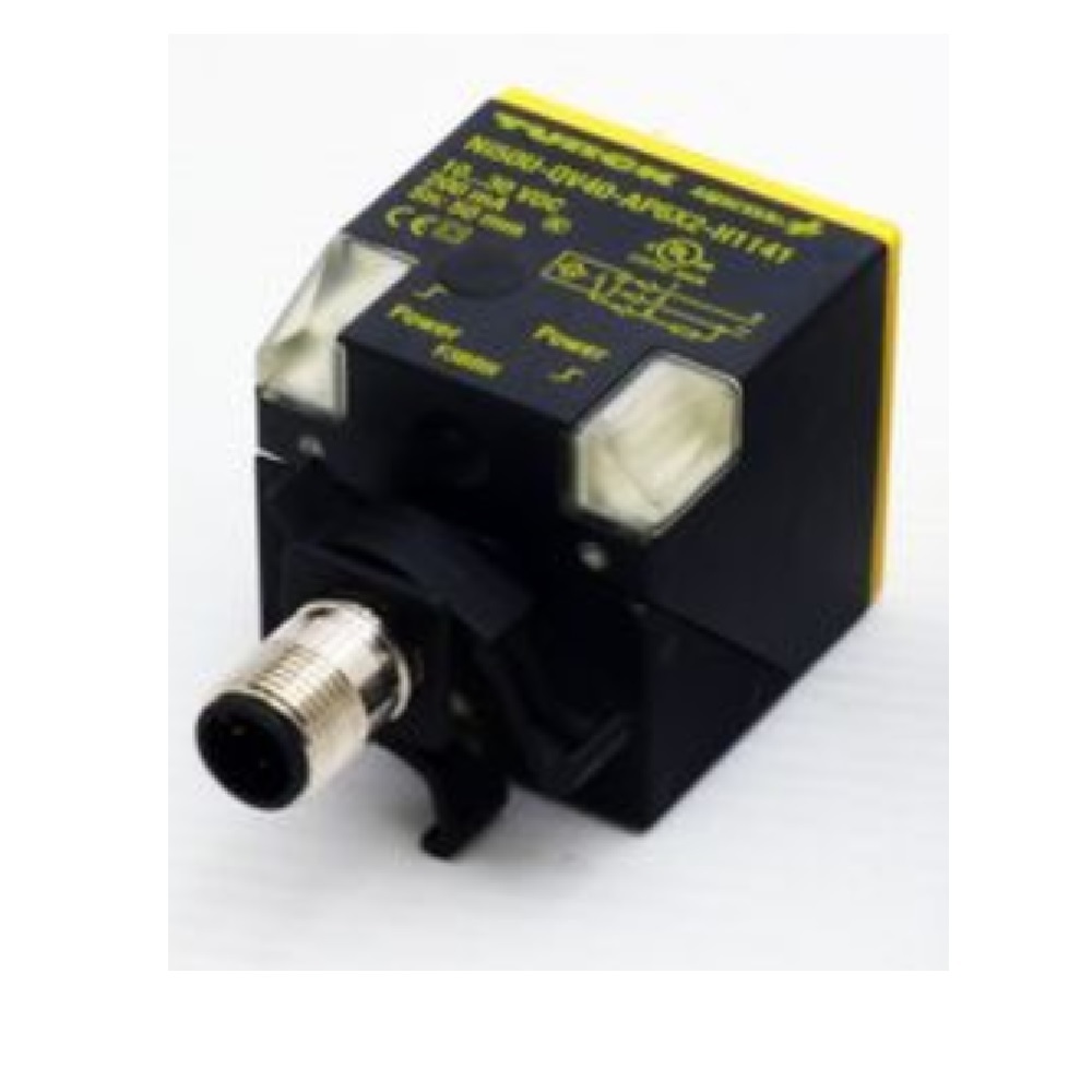 NI50U-QV40-AP6X2-H1141 TURCK INDUCTIVE RECTANGULAR SENSOR<BR>50MM RANGE 40MM BRASS NO PNP 10-30VDC 4 PIN M12