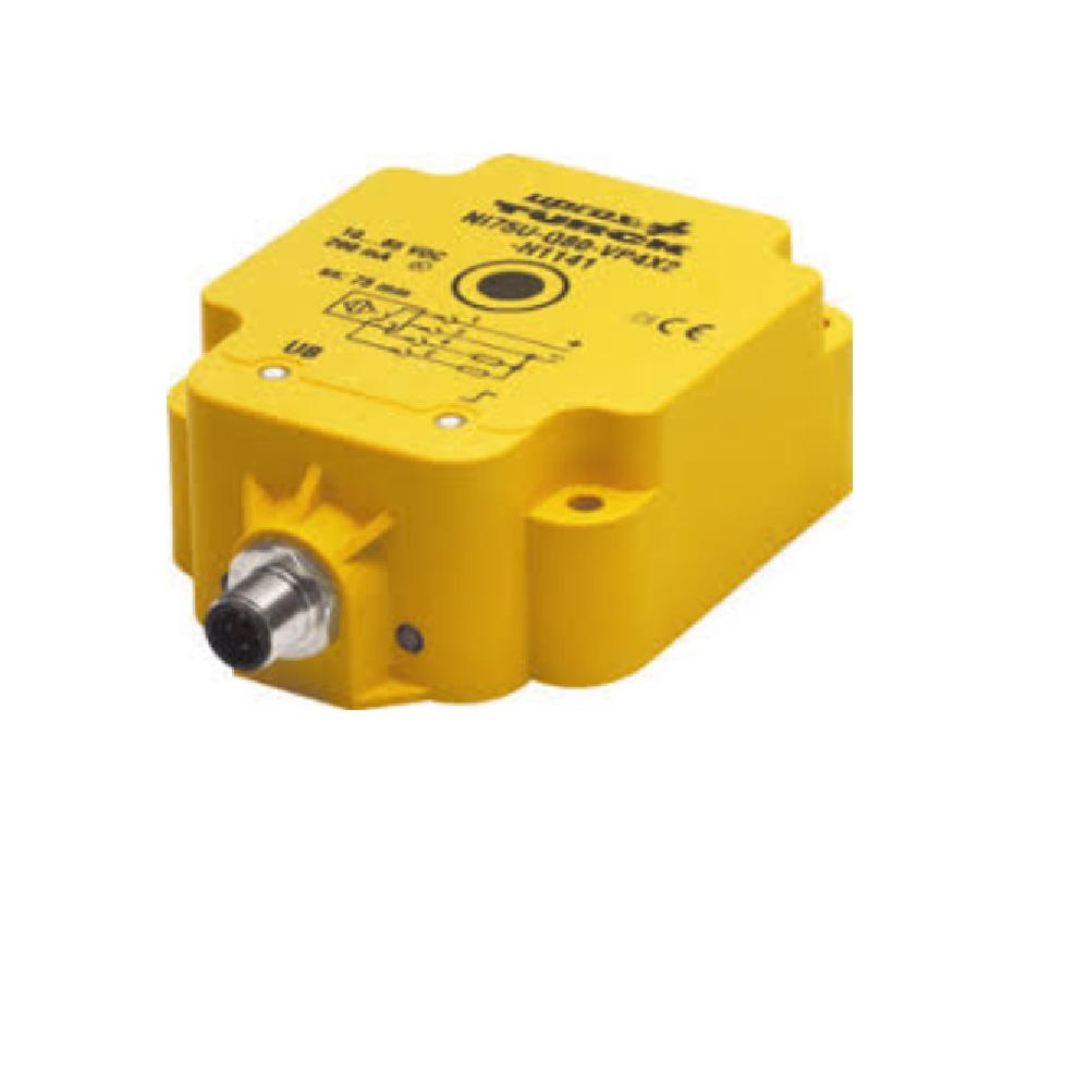 NI75U-Q80-VP4X2-H1141 TURCK INDUCTIVE RECTANGULAR SENSOR<BR>75MM RANGE 80MM PLAS NO/NC PNP 10-65VDC 4 PIN M12