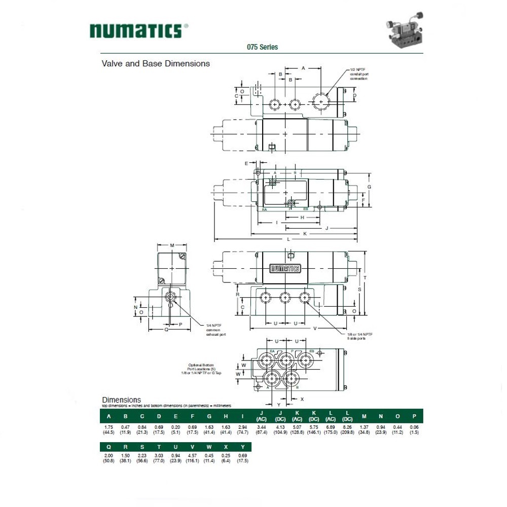 072SS43AM017N61 NUMATICS/AVENTICS SOLENOID VALVE/BASE<BR>075 SERIES 4/2 DETENT 24VDC W/DIODE 1/4" NPT
