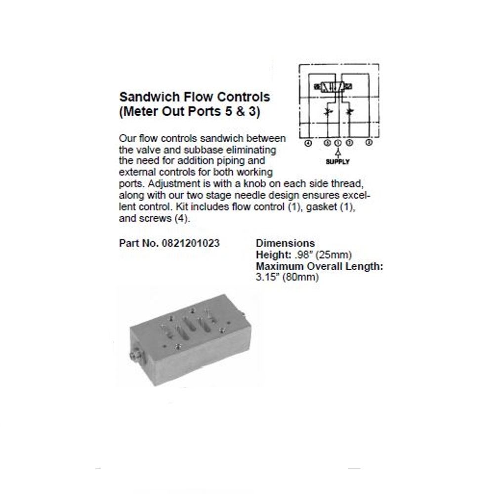 0821201023 NUMATICS/AVENTICS SANDWICH SPEED CONTROL<BR>ISO1 5599/1