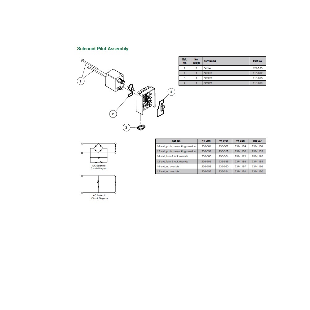 236-564 NUMATICS/AVENTICS VALVE PART<BR>2035 SERIES FL LK O'RIDE (11B)