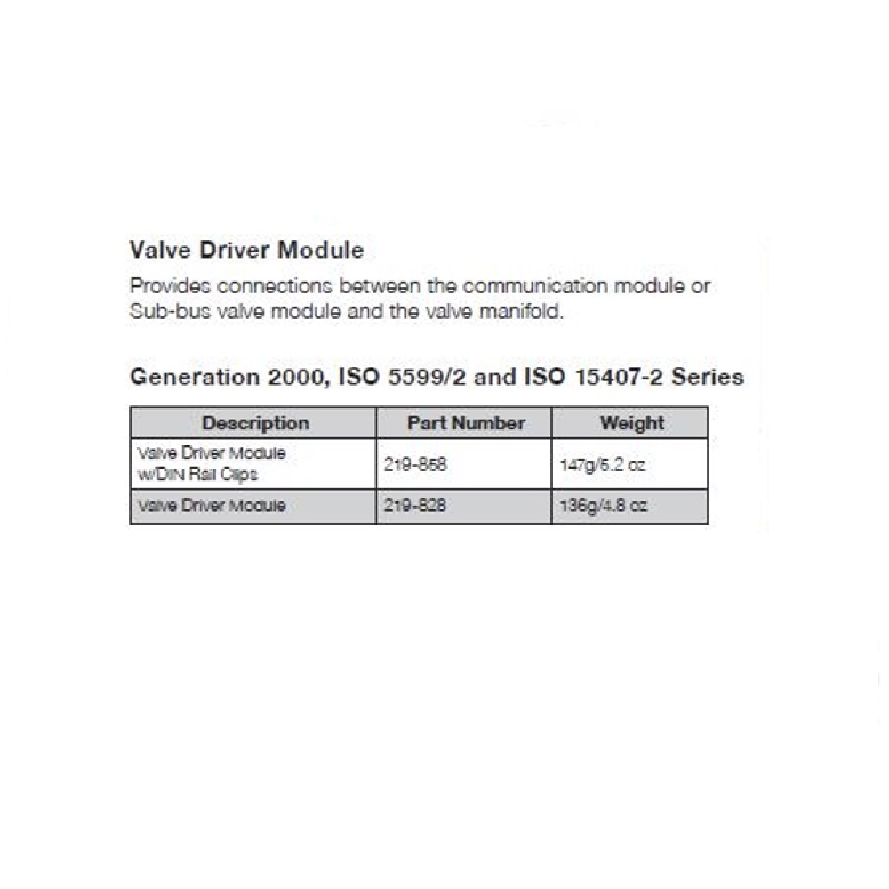 219-828 NUMATICS/AVENTICS MANIFOLD PART<BR>G3 VALVE DRIVER