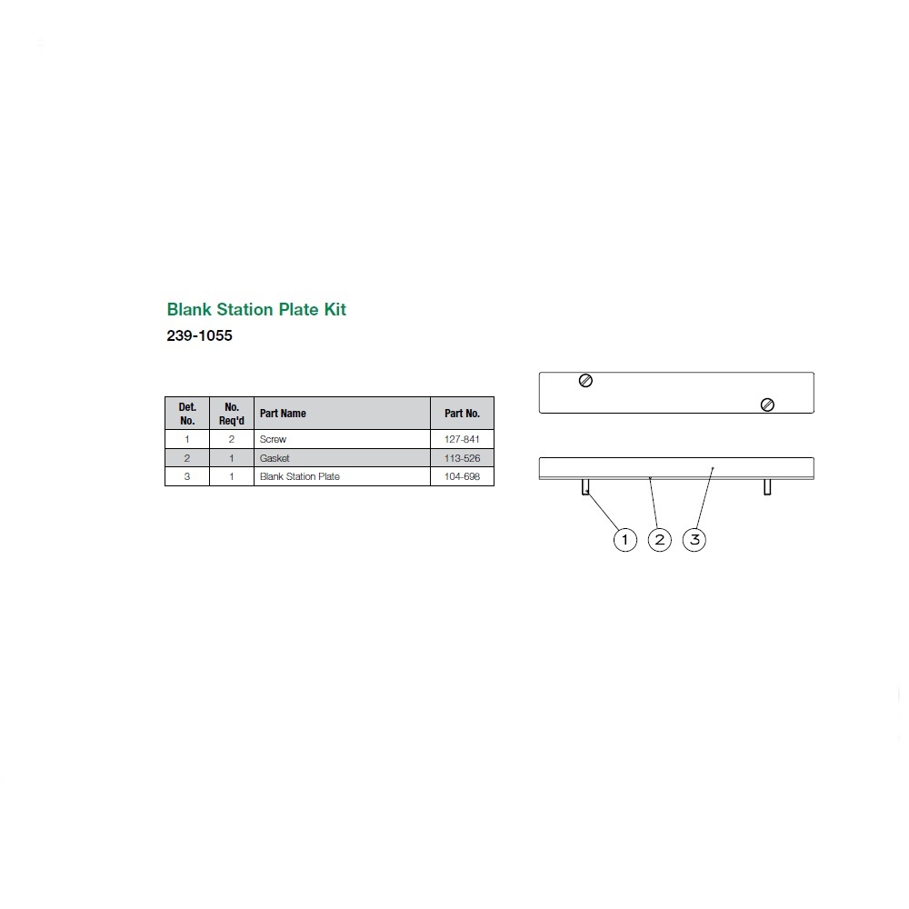 239-1055 NUMATICS/AVENTICS BLANK PLATE<BR>2002 SERIES