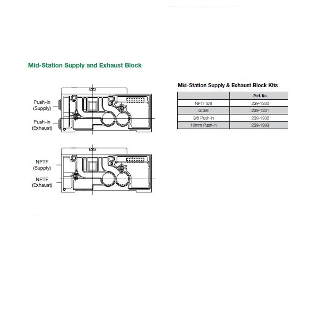 12300PMSON00000 NUMATICS/AVENTICS BLANK PLATE/MID STATION SUPPLY BLOCK<BR>2012 SERIES 3/8" NPT, DZB