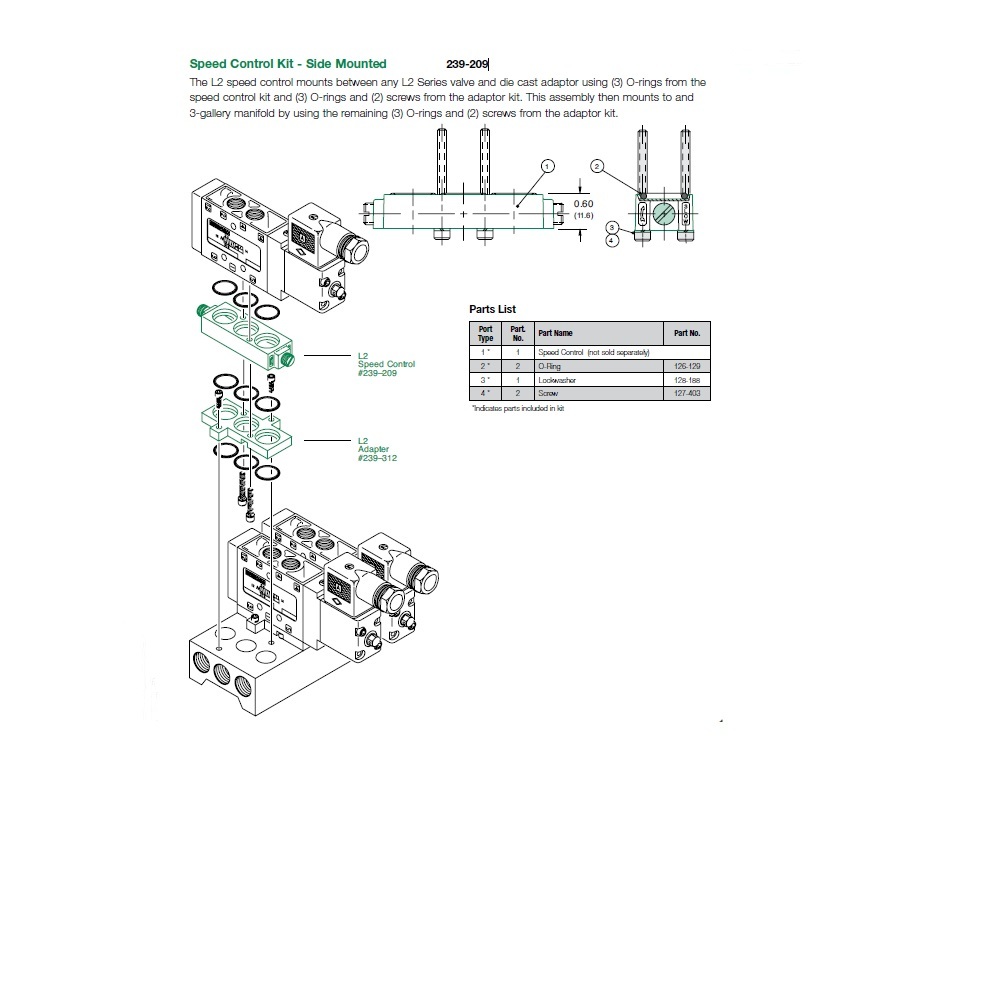 239-209 NUMATICS/AVENTICS SANDWICH SPEED CONTROL<BR>L2 SERIES NO PLUG
