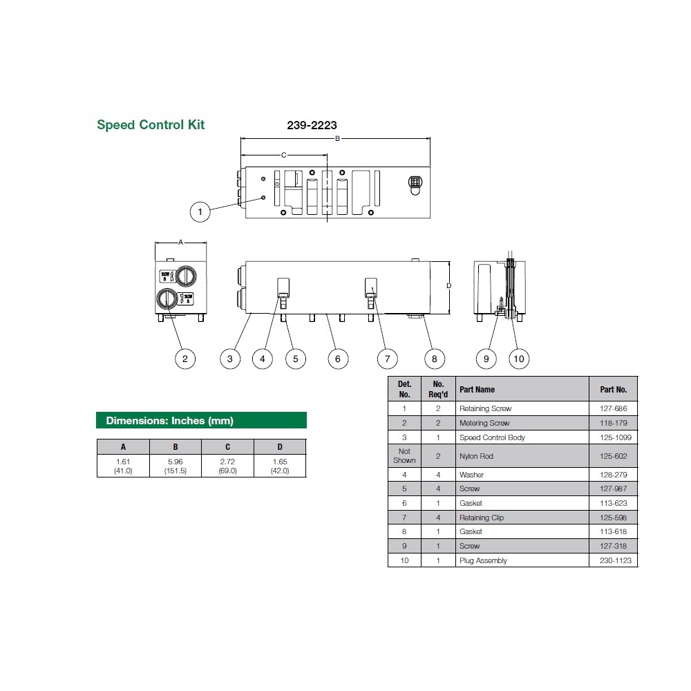 239-2223 NUMATICS/AVENTICS SANDWICH SPEED CONTROL<BR>2035 SERIES W/PLUG