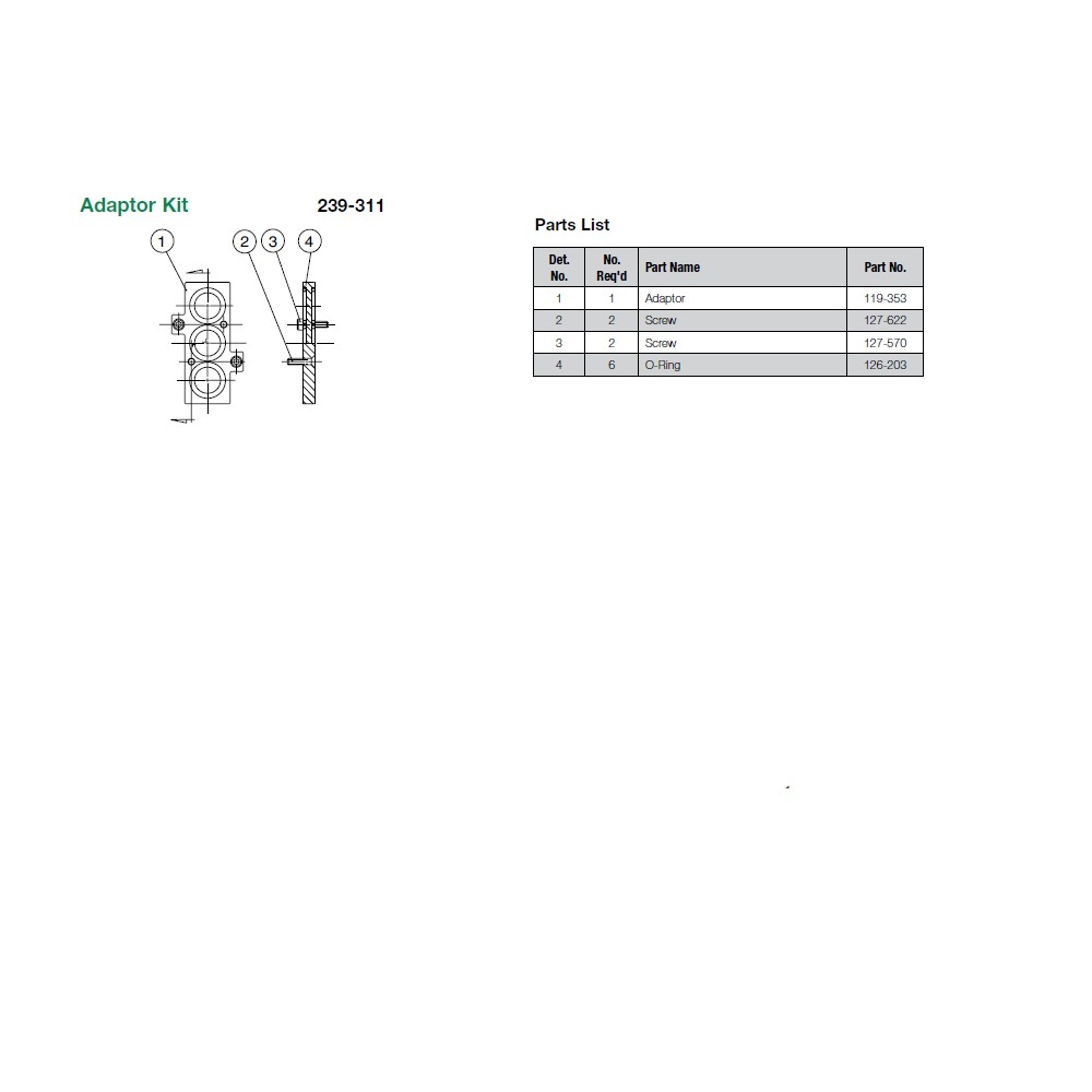 239-311 NUMATICS/AVENTICS MANIFOLD PART<BR>L1 SERIES MOUNTING KIT