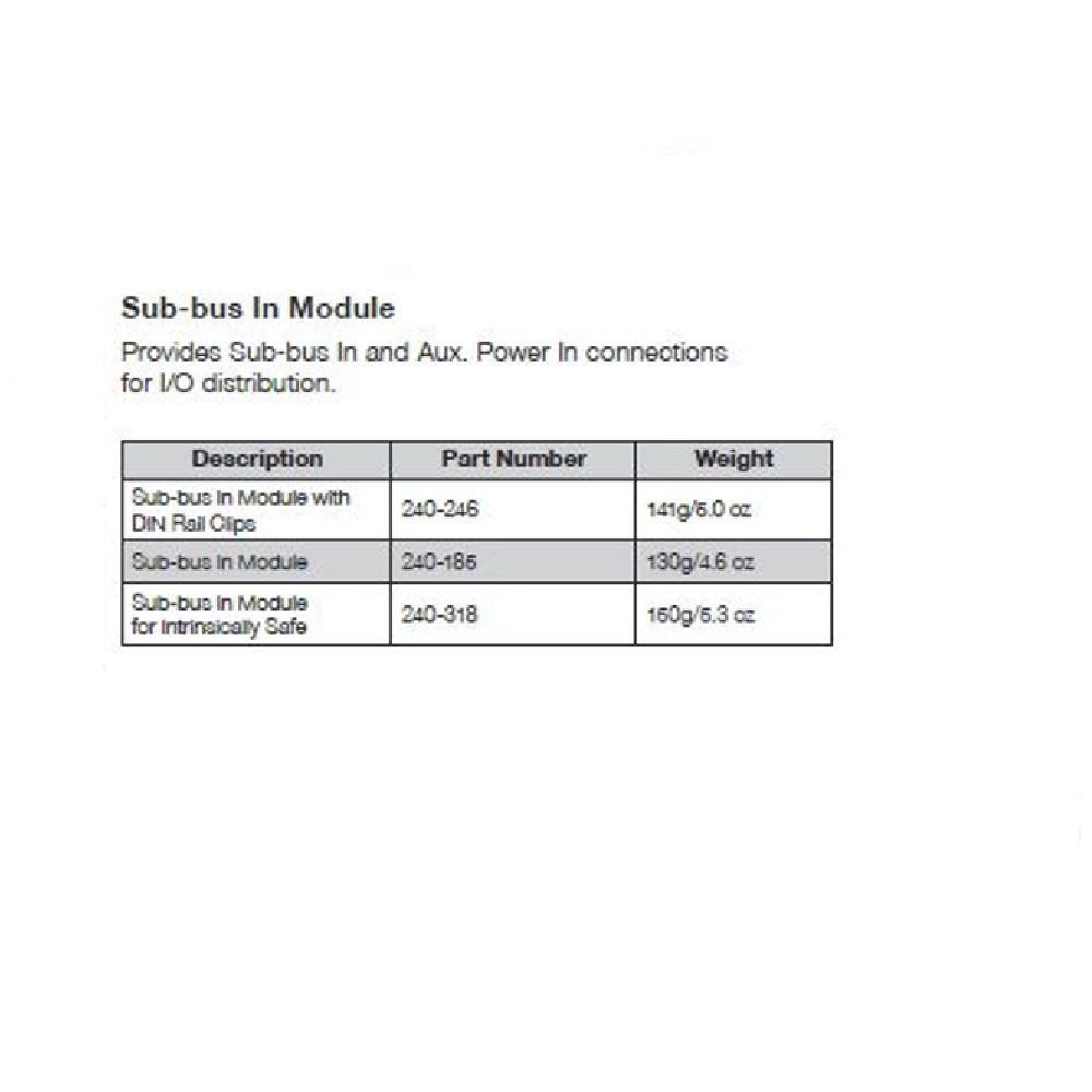 240-185 NUMATICS/AVENTICS MANIFOLD PART<BR>G3 SUB-BUS IN MODULE