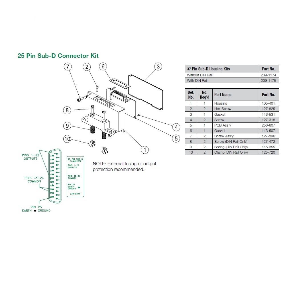 239-1174 NUMATICS/AVENTICS MANIFOLD PART<BR>25 PIN SUB-D CONNECTOR & HOUSING