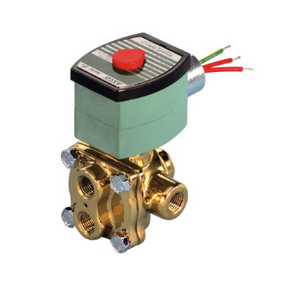 8342G003 120/60 ASCO BRASS PROCESS SOLENOID VALVE<BR>8342 SERIES 4/2 INLINE, 120VAC, 0.7CV, 3/8" NPT