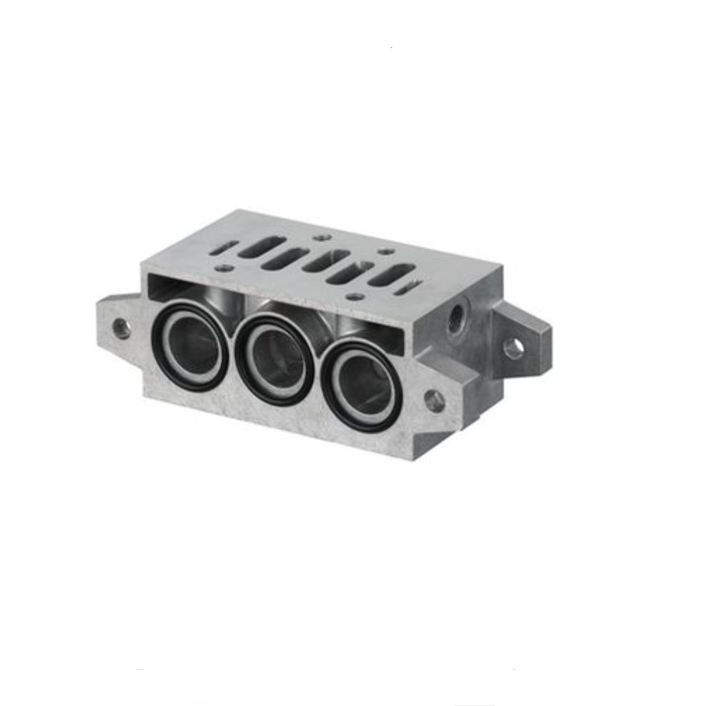 R432037642 NUMATICS/AVENTICS MANIFOLD BLOCK<BR>ISO2 5599/1 SERIES 1/2" NPT S/B PORTS