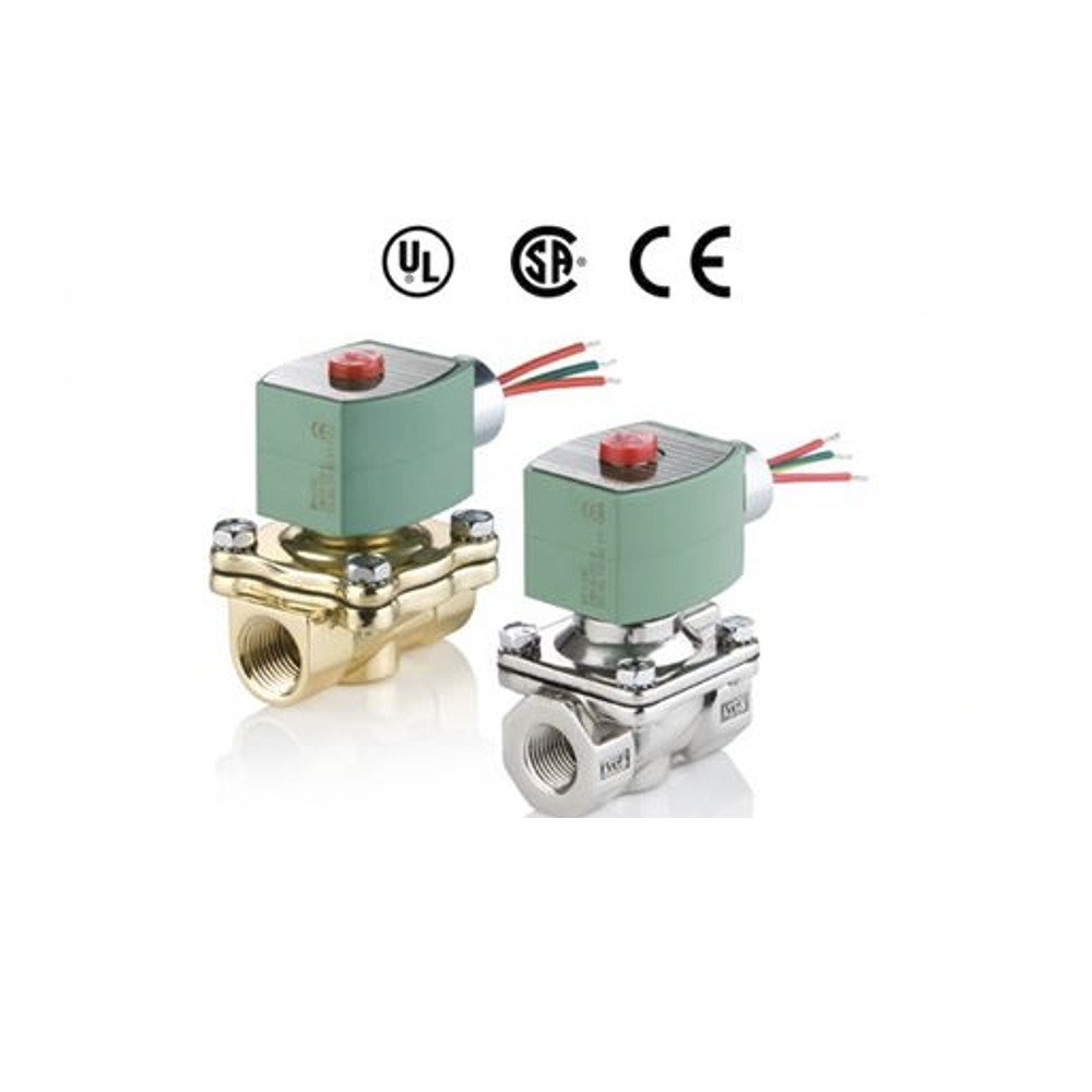 8210G007 240/60 ASCO BRASS SOLENOID VALVE<BR>8210 SERIES 2/2 NC SPR RTN 240VAC, 3.4CV, 1/2" NPT