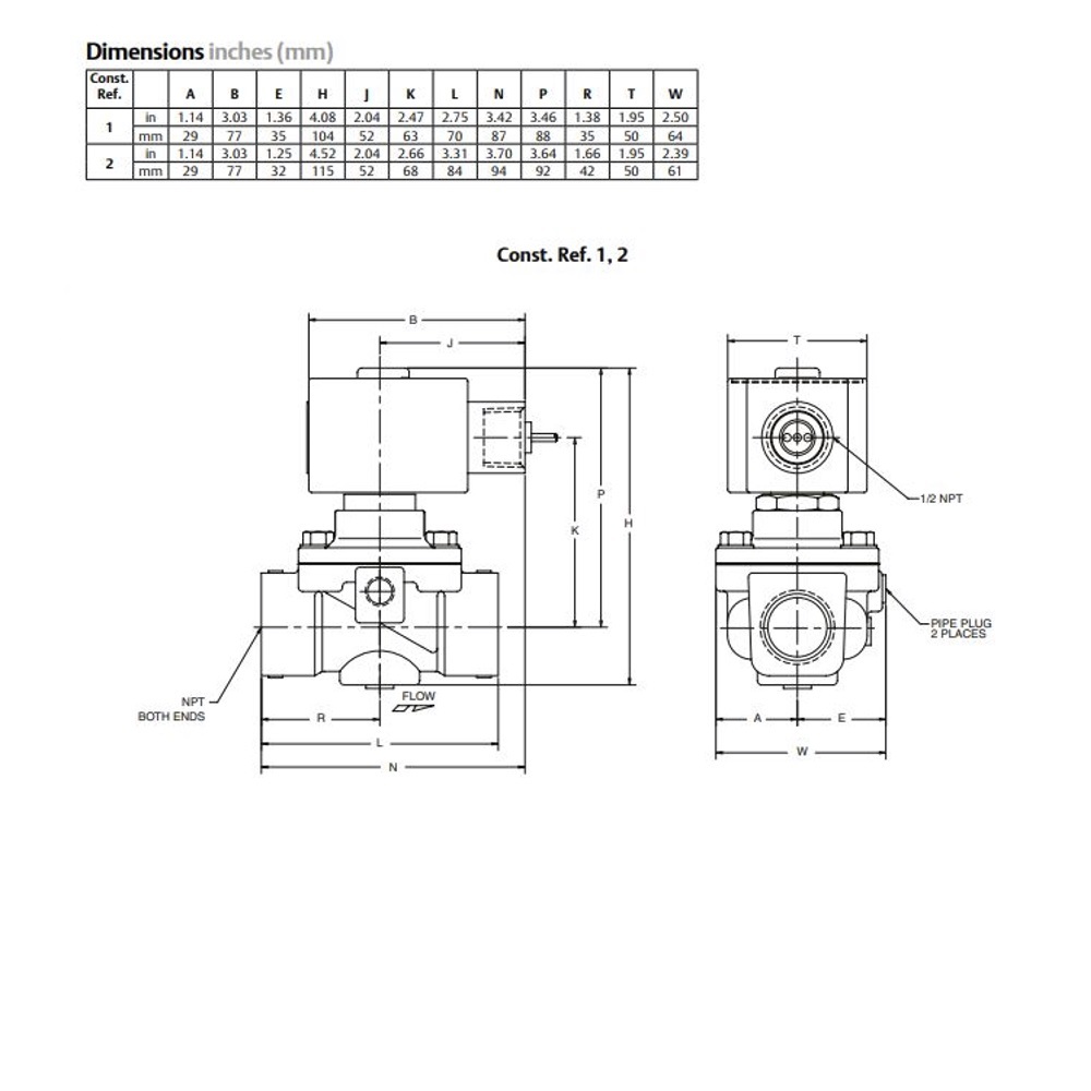 X8214G02318955 120/60 ASCO ALUMINUM SOLENOID VALVE<BR>8214 SERIES 2/2 NO SPR RTN 120VAC, 4.4CV, 3/4" NPT