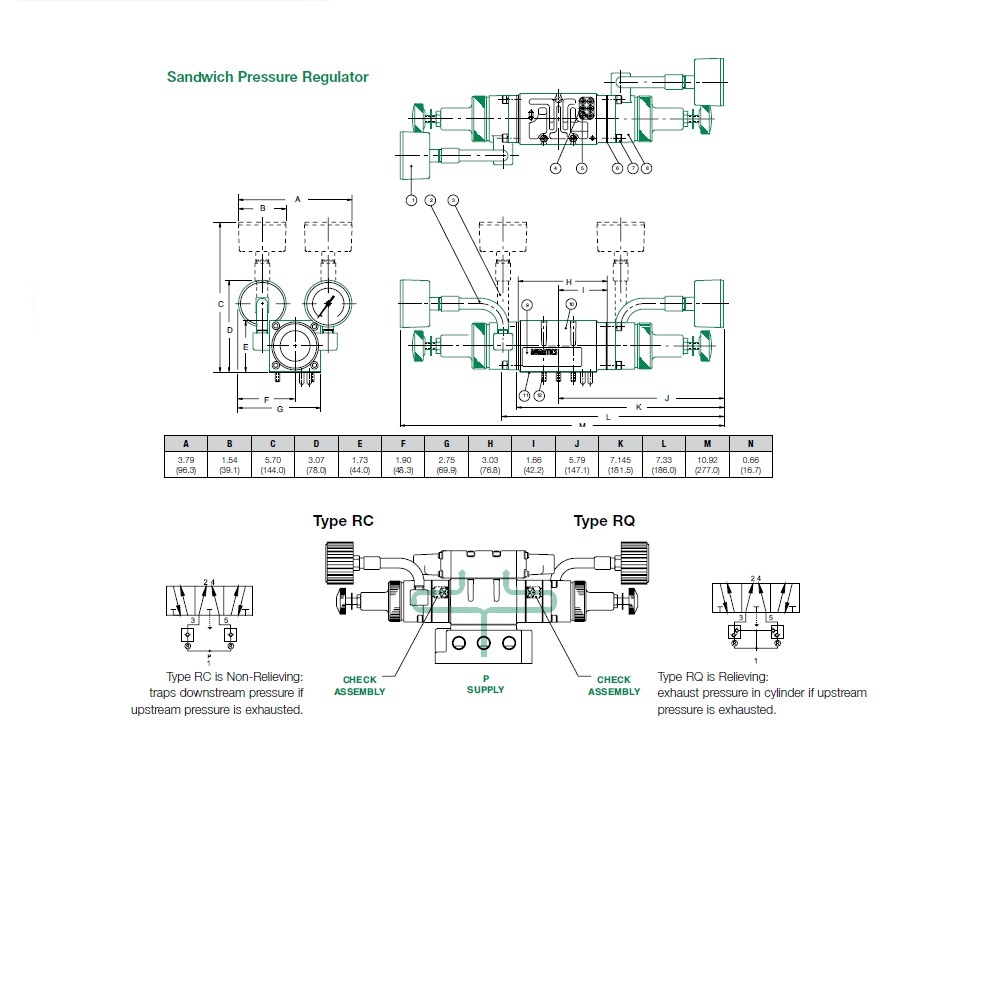 152RC400J000000 NUMATICS/AVENTICS SANDWICH REGULATOR<BR>MK15 SERIES DUAL PR/RC 5-60PSI