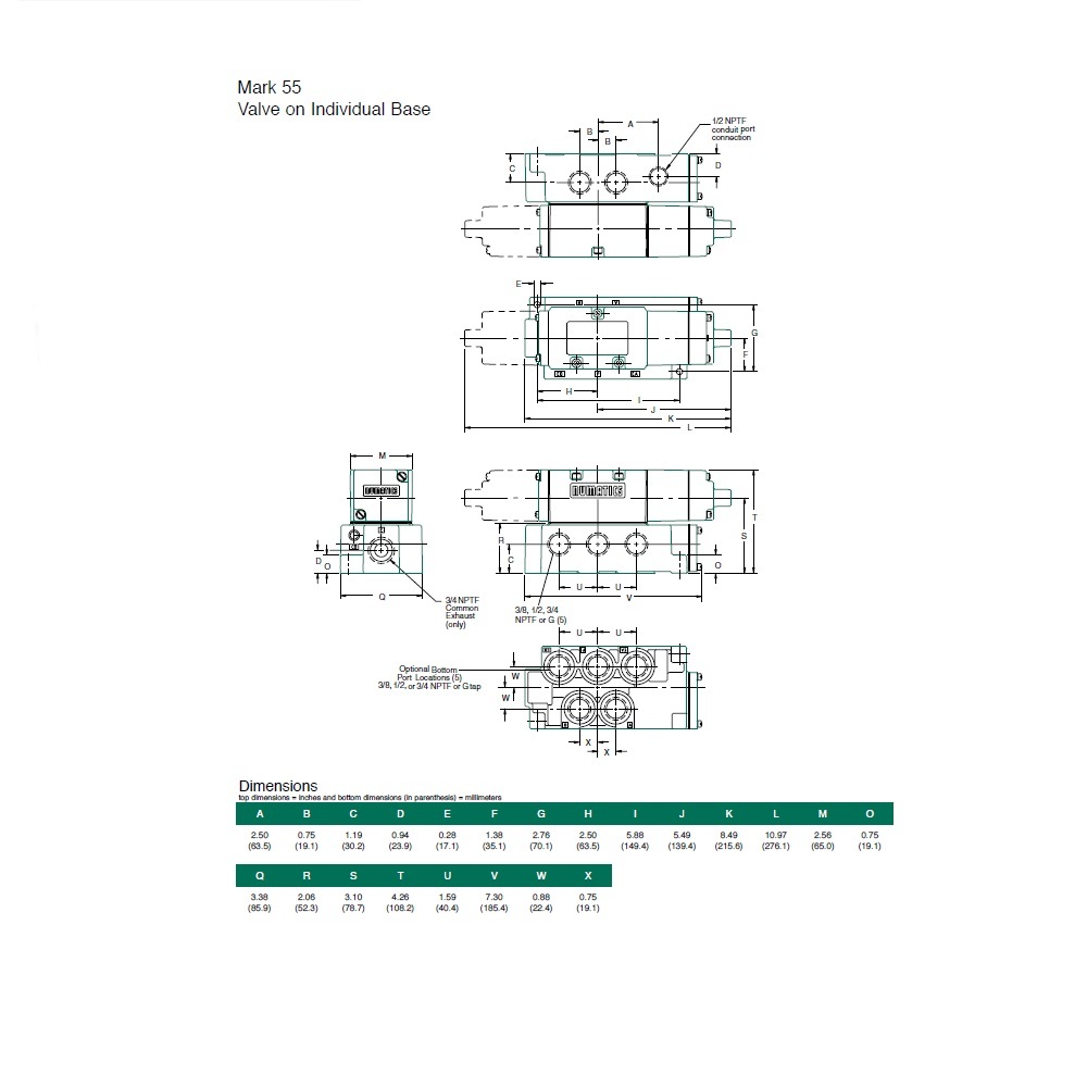 554SS43AK000030 NUMATICS/AVENTICS SOLENOID VALVE/BASE<BR>MK55 SERIES 4/2 DETENT 120VAC 1/2" NPT