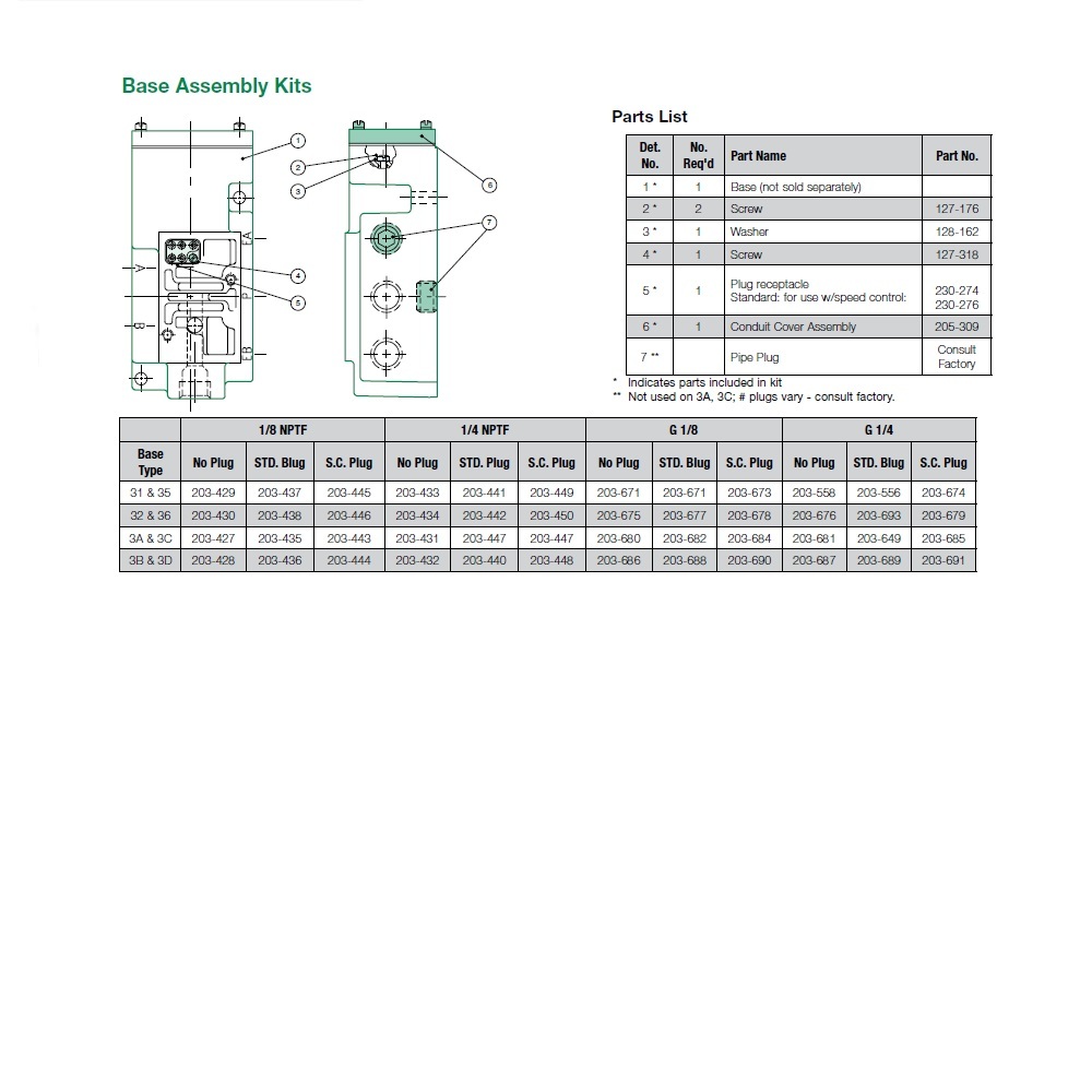 203-431 NUMATICS/AVENTICS VALVE BASE<BR>MK8 SERIES 1/4" NPT SIDE PORTS NO PLUG (3A/3C)
