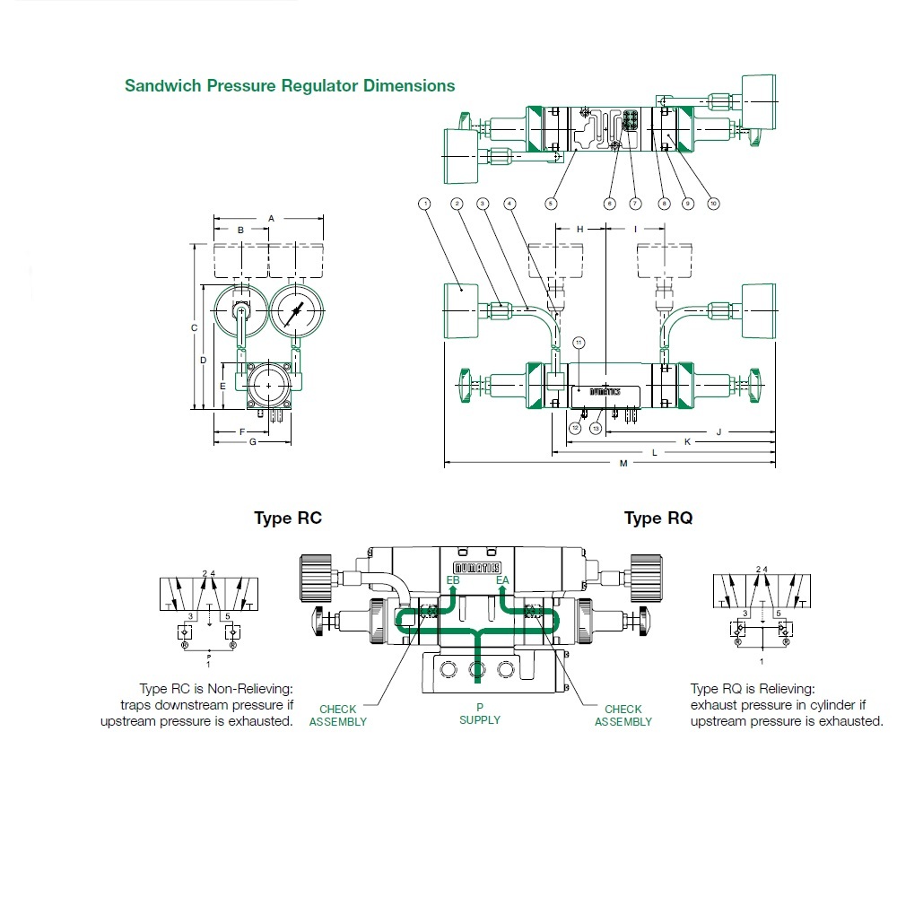 081RC400J000000 NUMATICS/AVENTICS SANDWICH REGULATOR<BR>MK8 SERIES DUAL PR/NRC 5-60PSI
