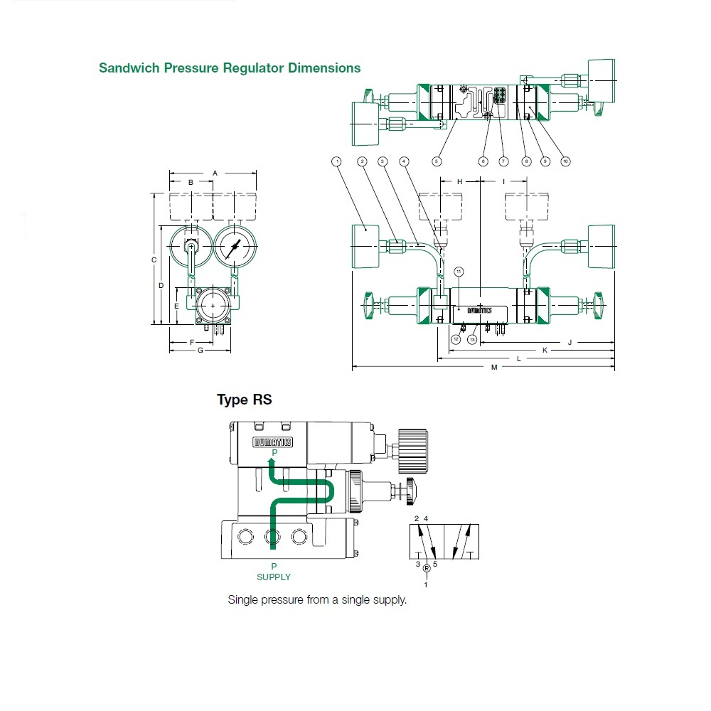 081RS100J027Q00 NUMATICS/AVENTICS SANDWICH REGULATOR<BR>MK8 SERIES SGL PR 10-130PSI, TF NO GAUGE