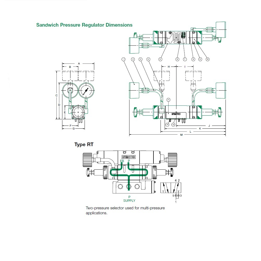 081RT400J016N00 NUMATICS/AVENTICS SANDWICH REGULATOR<BR>MK8 SERIES 2 PR SEL 5-60PSI, (A)JMP PL