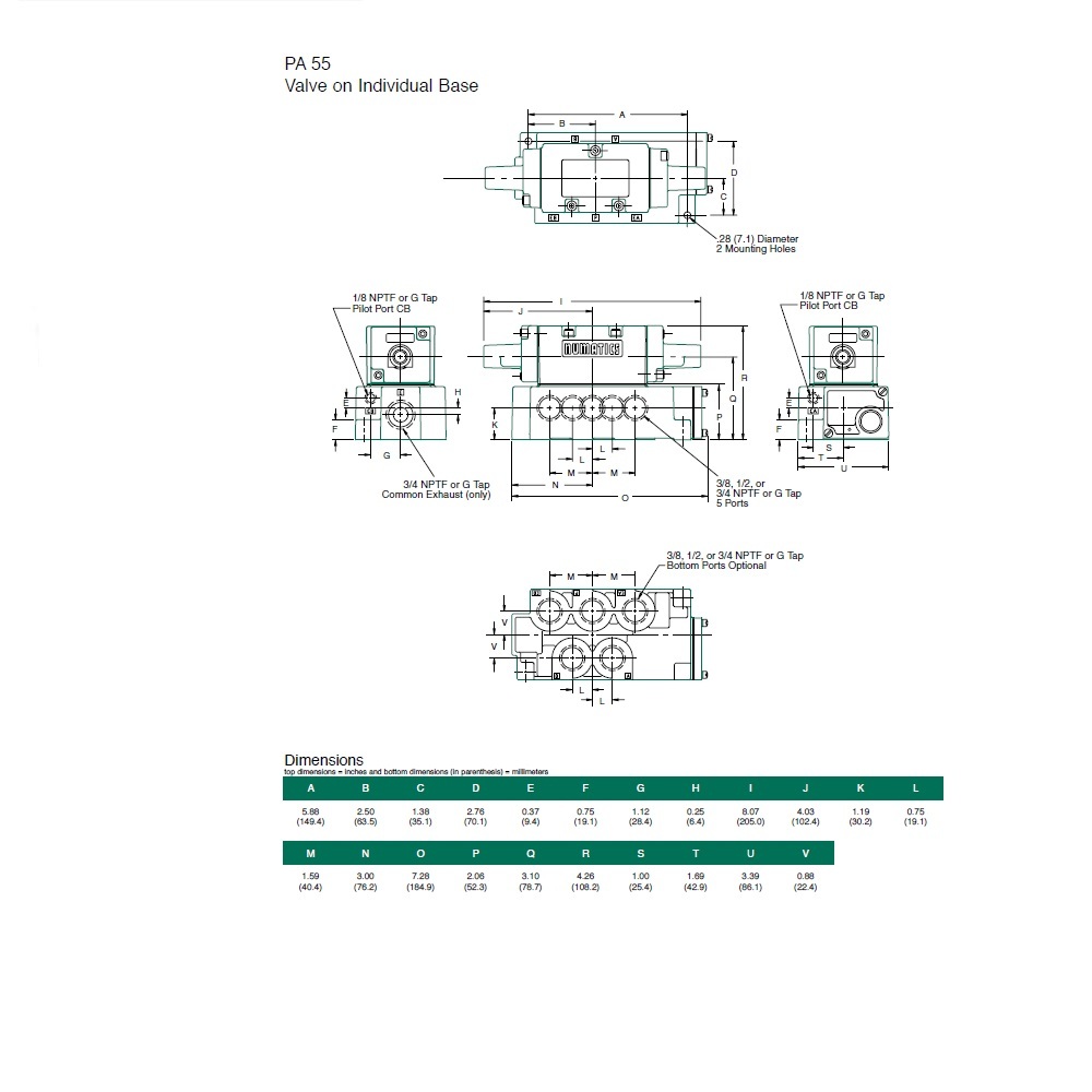 554PA43AO000000 NUMATICS/AVENTICS AIR-PILOT VALVE/BASE<BR>MK55 SERIES 4/2 SPR RTN 1/2" NPT