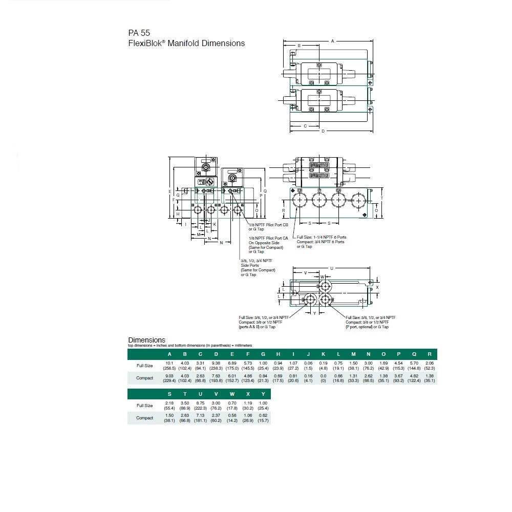 553JJ515O000000 NUMATICS/AVENTICS AIR-PILOT VALVE/MANIFOLD<BR>MK55 SERIES 4/3 OPEN CTR, HW, 3/8" NPT
