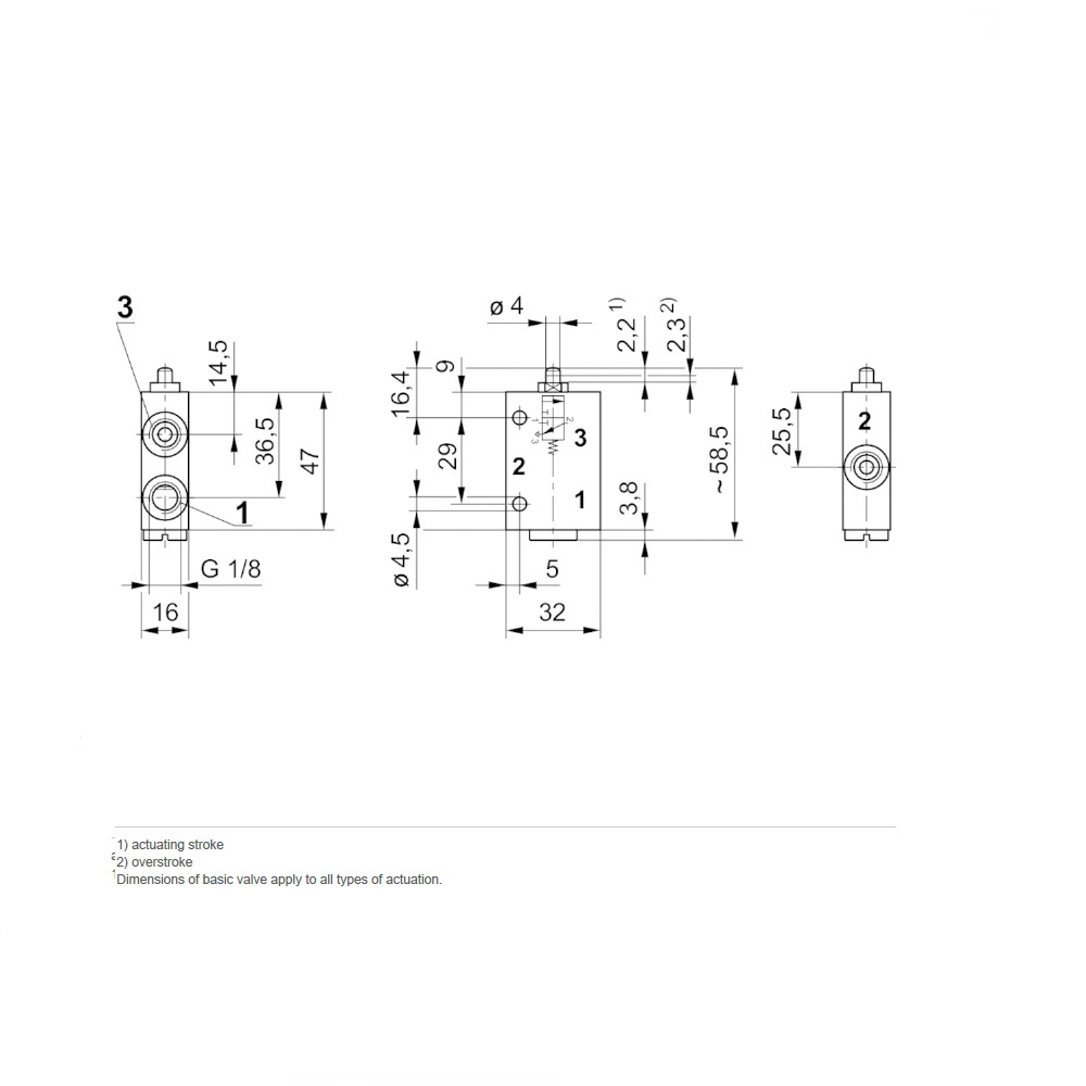 0820400001 NUMATICS/AVENTICS MECHANICAL VALVE<BR>AP SERIES 3/2 SPR RTN 1/4" G (PLUNGER)