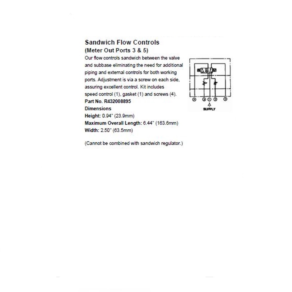 R432008895 NUMATICS/AVENTICS SANDWICH SPEED CONTROL<BR>ISO3 5599/1