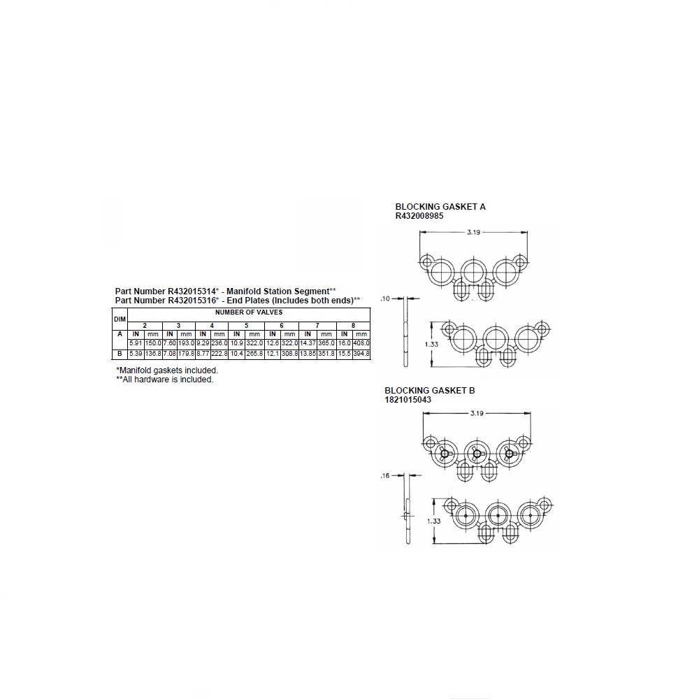 R432015316 NUMATICS/AVENTICS END PLATE KIT<BR>ISO1 5599/1 SERIES 1/2" NPT