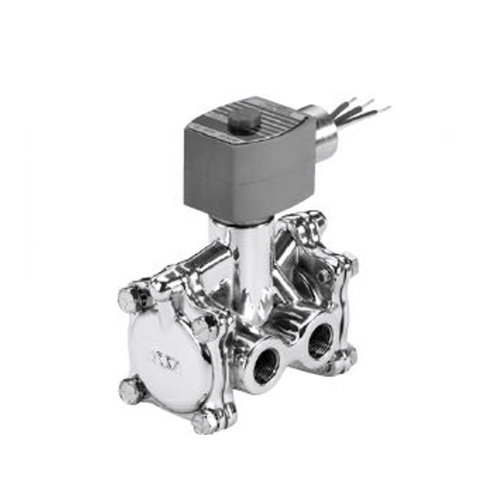 8290A064PDB67 ASCO STAINLESS STEEL AIR-PILOT VALVE<BR>8290 SERIES 2/2 NC SPR RTN, 90MM OPER, 52CV, 1 1/2" NPT, FEEDBACK 4-20MA M12 CONN W/POSITIONER